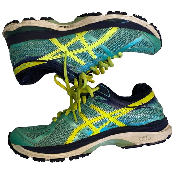 ASICS Gel-Cumulus 17 T5D8N Teal Blue Lime Green Running Shoes Sneakers Womens 9 - Picture 3 of 11